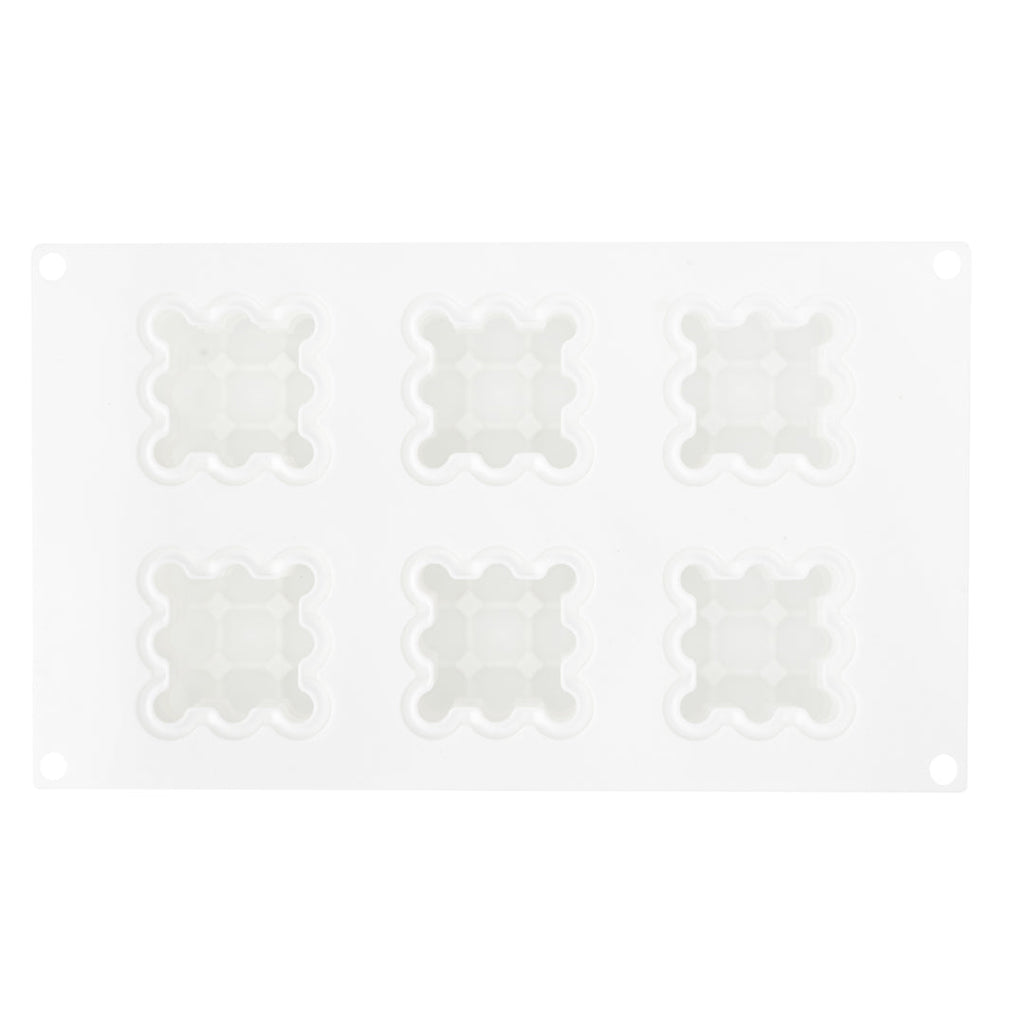 Pastry Tek Silicone Bubble Cube Baking Mold - 6-Compartment - 10 count box