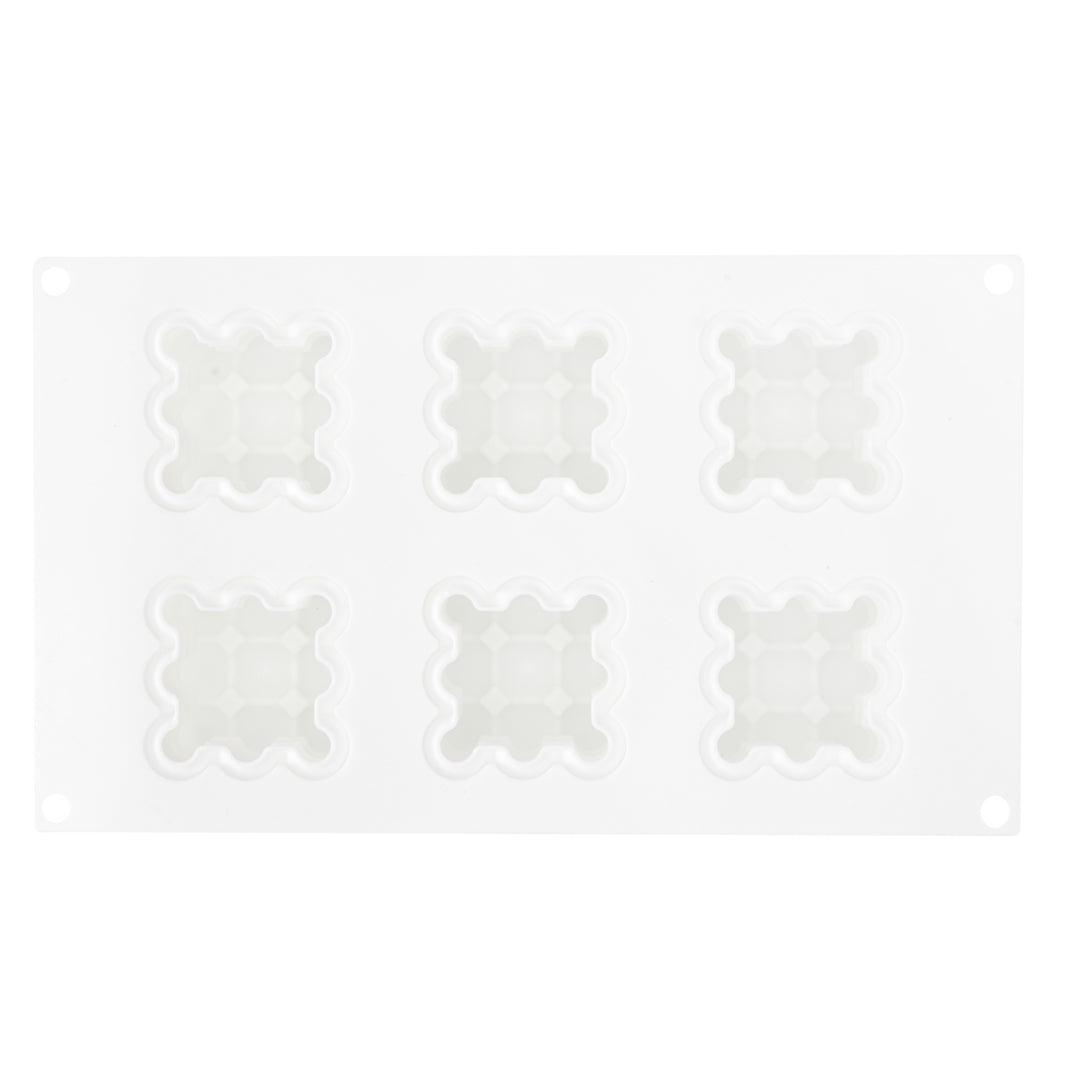 Pastry Tek Silicone Bubble Cube Baking Mold - 6-Compartment - 10 count box