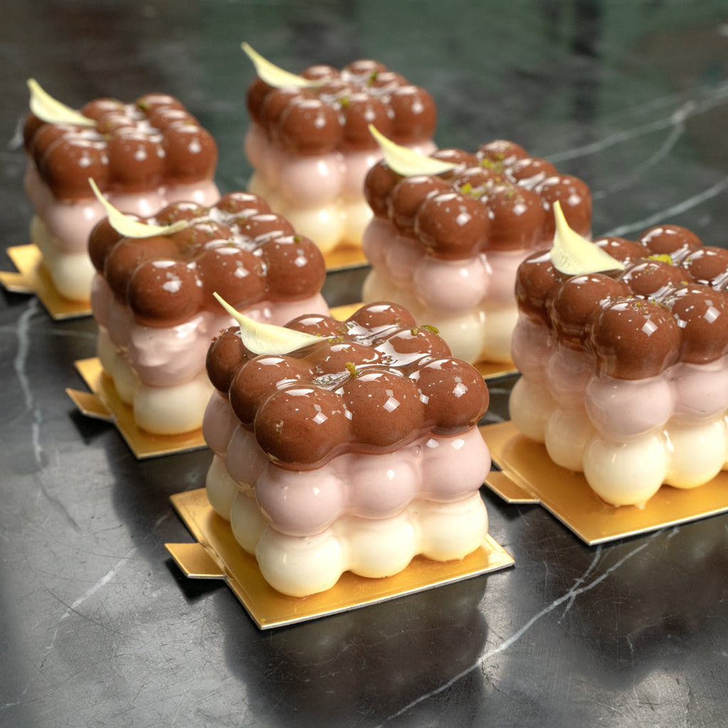 Pastry Tek Silicone Bubble Cube Baking Mold - 6-Compartment - 10 count box