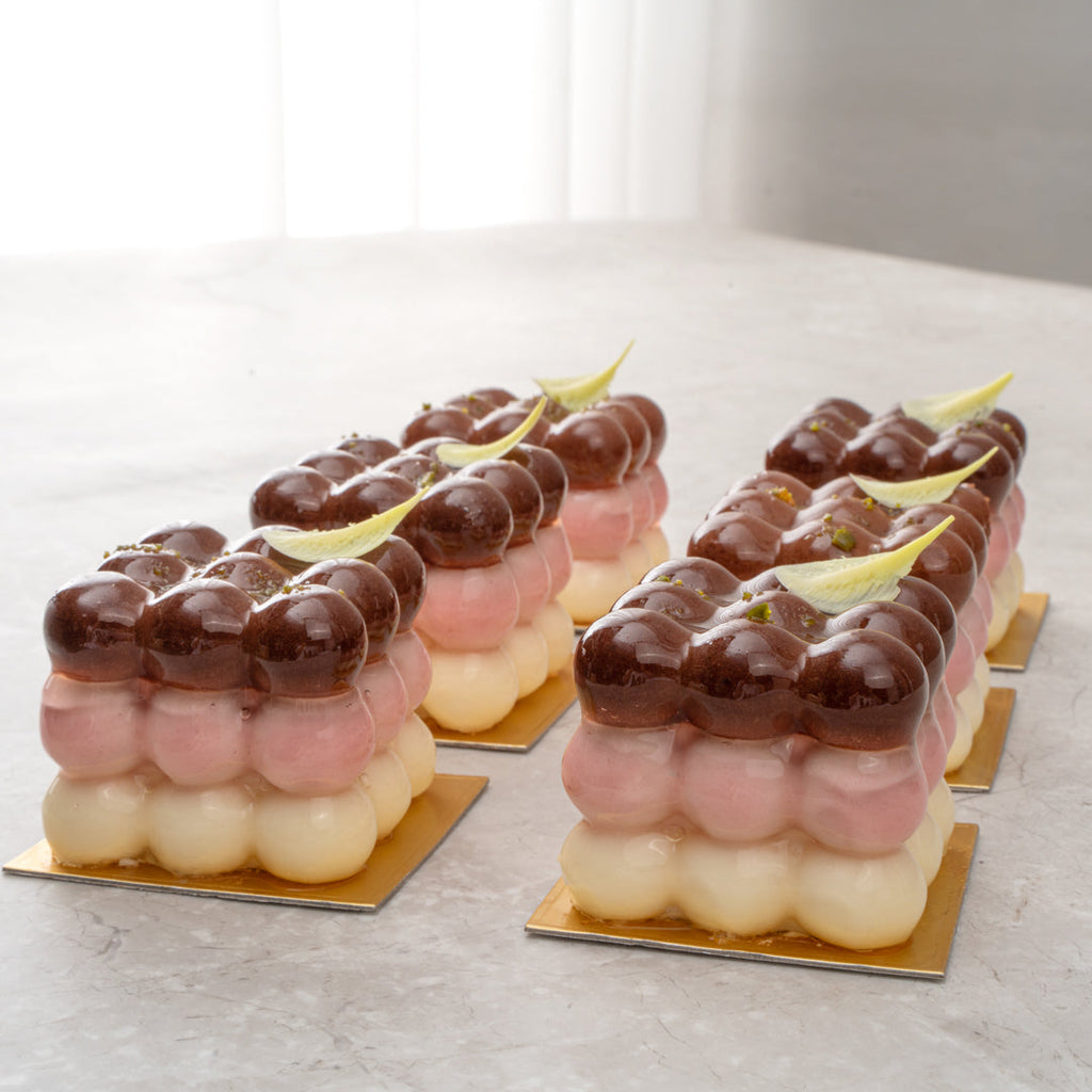 Pastry Tek Silicone Bubble Cube Baking Mold - 6-Compartment - 10 count box