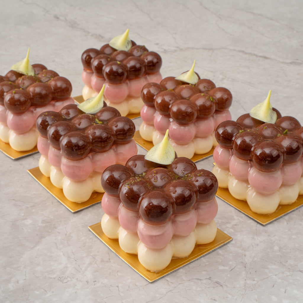 Pastry Tek Silicone Bubble Cube Baking Mold - 6-Compartment - 10 count box