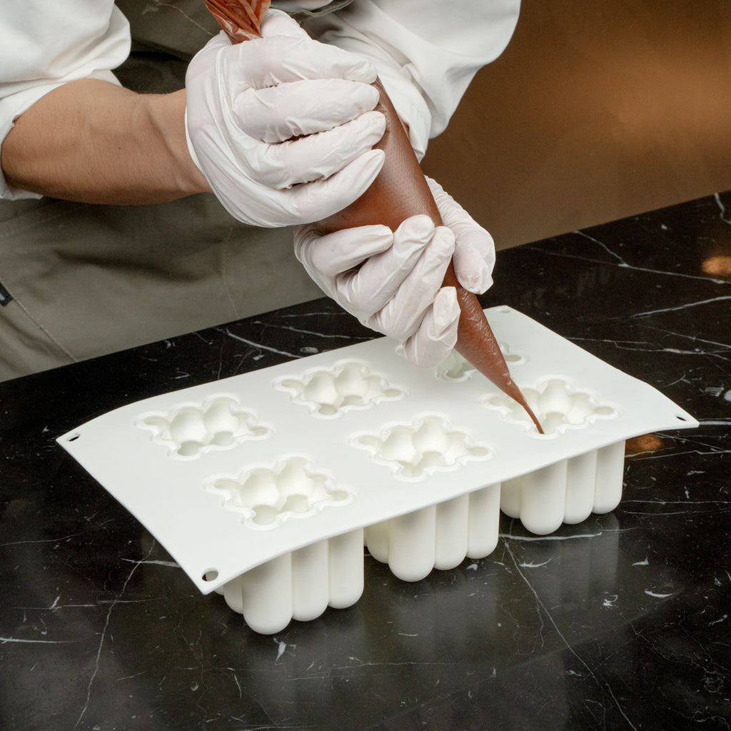 Pastry Tek Silicone Bubble Cube Baking Mold - 6-Compartment - 10 count box