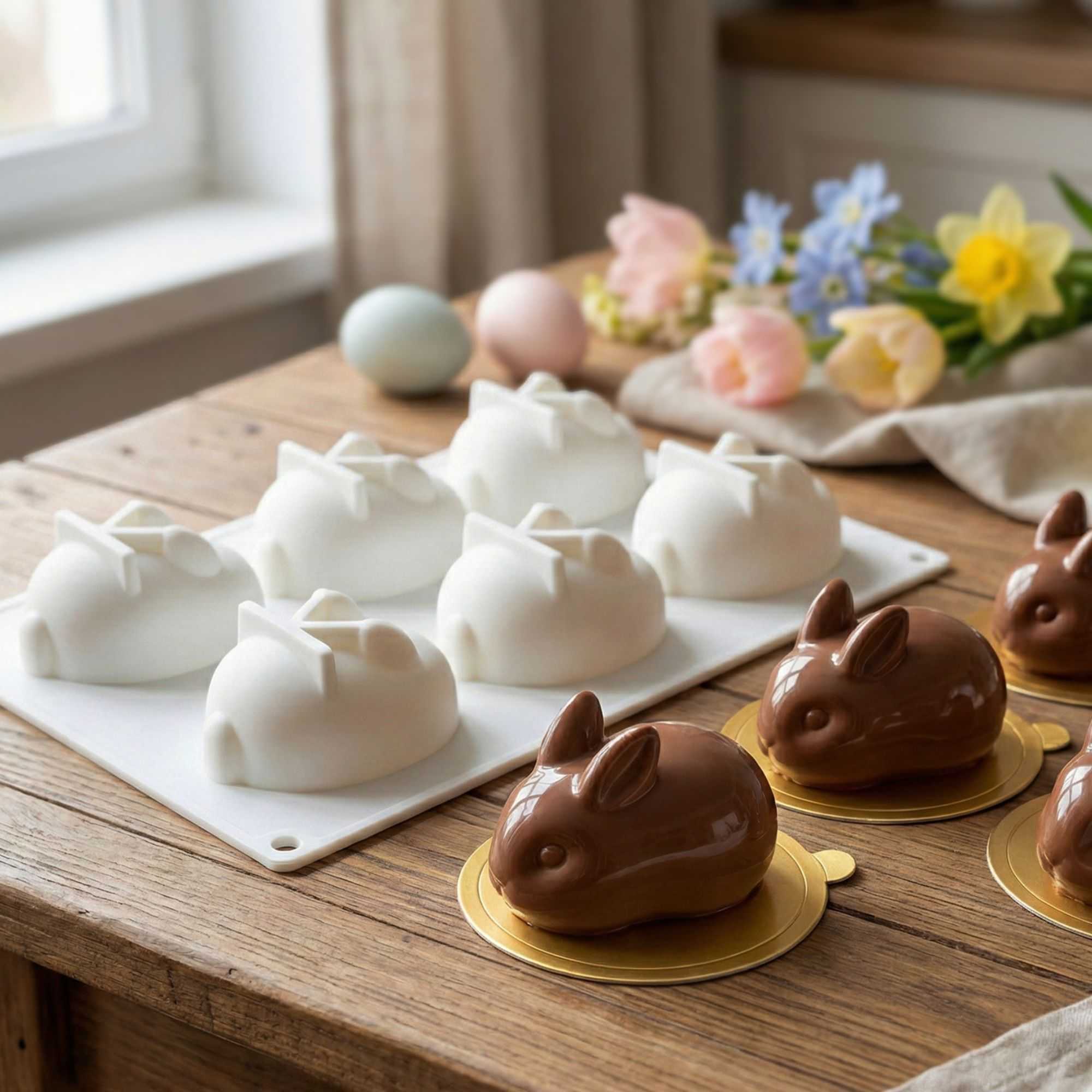 Pastry Tek Silicone Bunny Baking Mold - 6-Compartment - 10 count box
