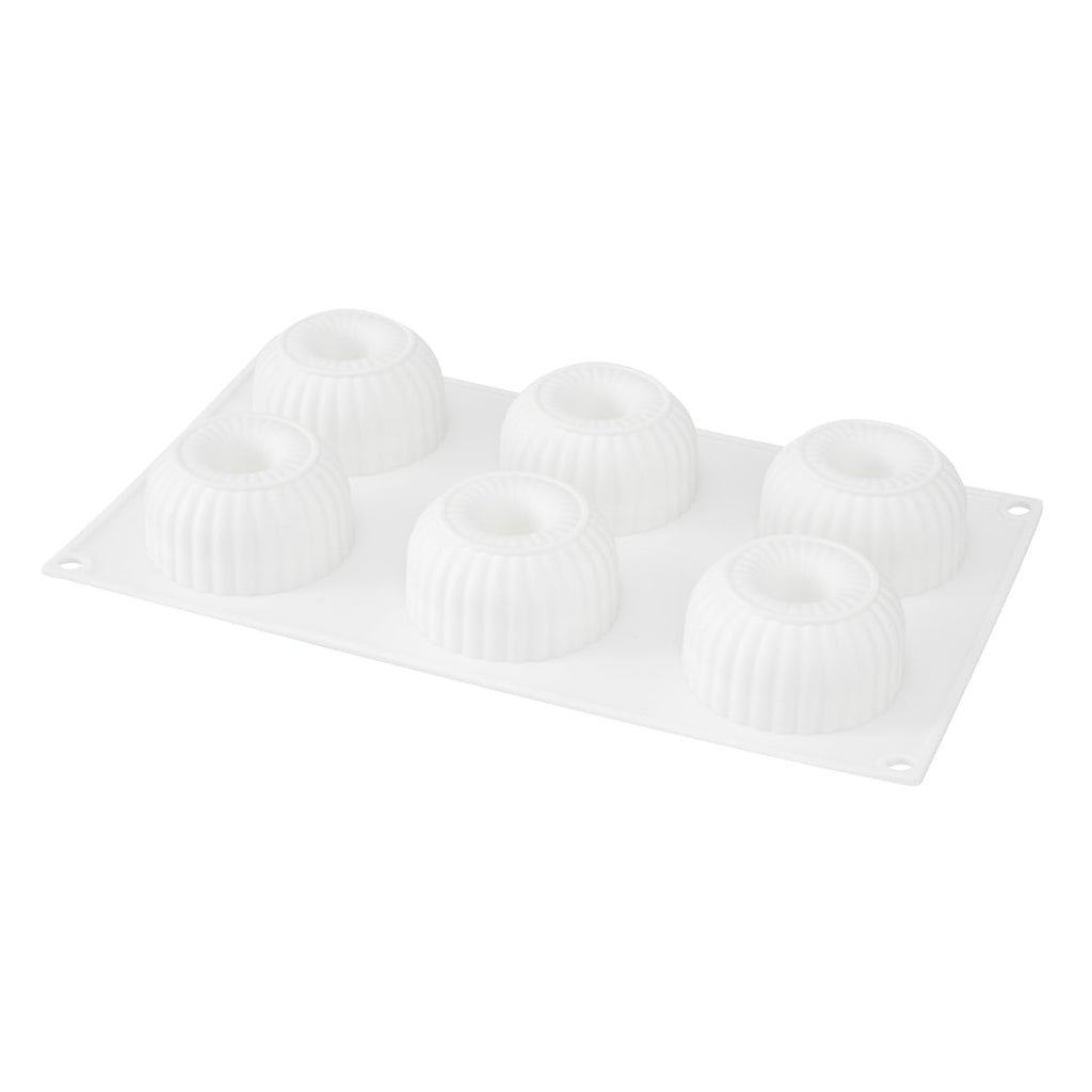 Pastry Tek Silicone Ridged Donut - 6-Compartment - 1 count box