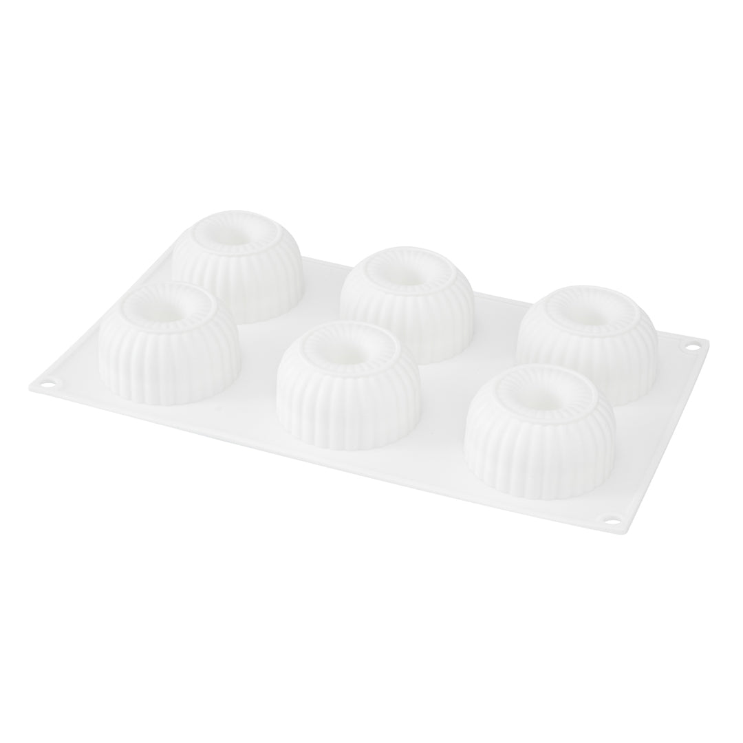 Pastry Tek Silicone Ridged Donut - 6-Compartment - 1 count box