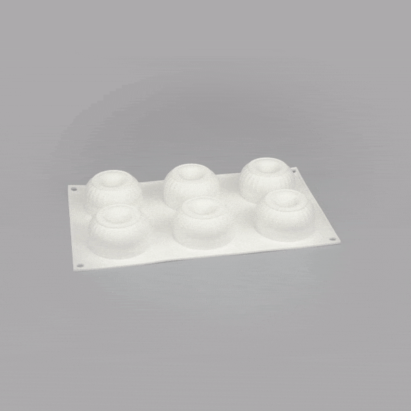 Pastry Tek Silicone Ridged Donut - 6-Compartment - 1 count box