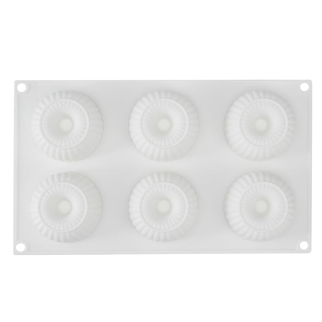 Pastry Tek Silicone Ridged Donut - 6-Compartment - 1 count box