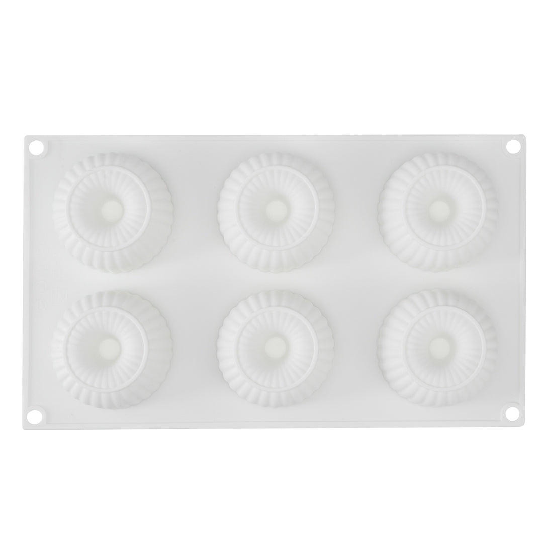 Pastry Tek Silicone Ridged Donut - 6-Compartment - 1 count box