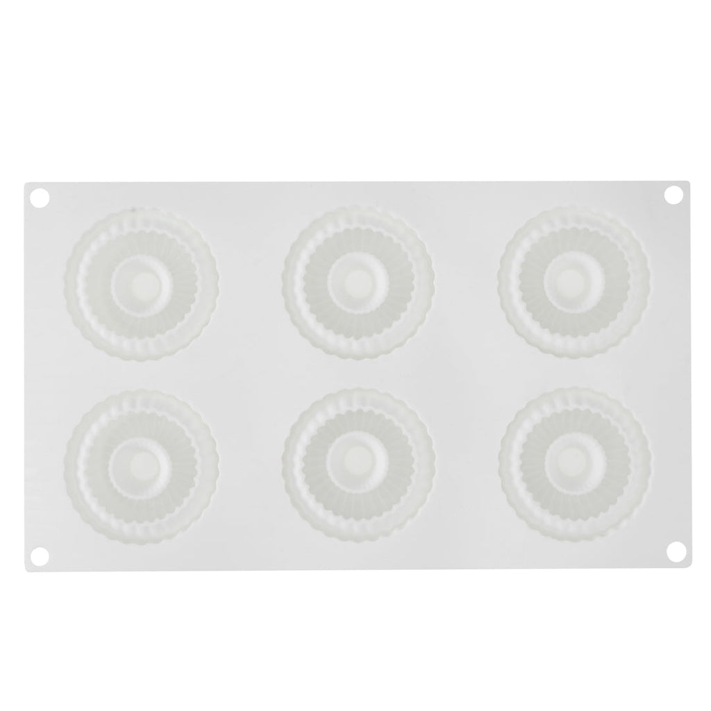 Pastry Tek Silicone Ridged Donut - 6-Compartment - 1 count box