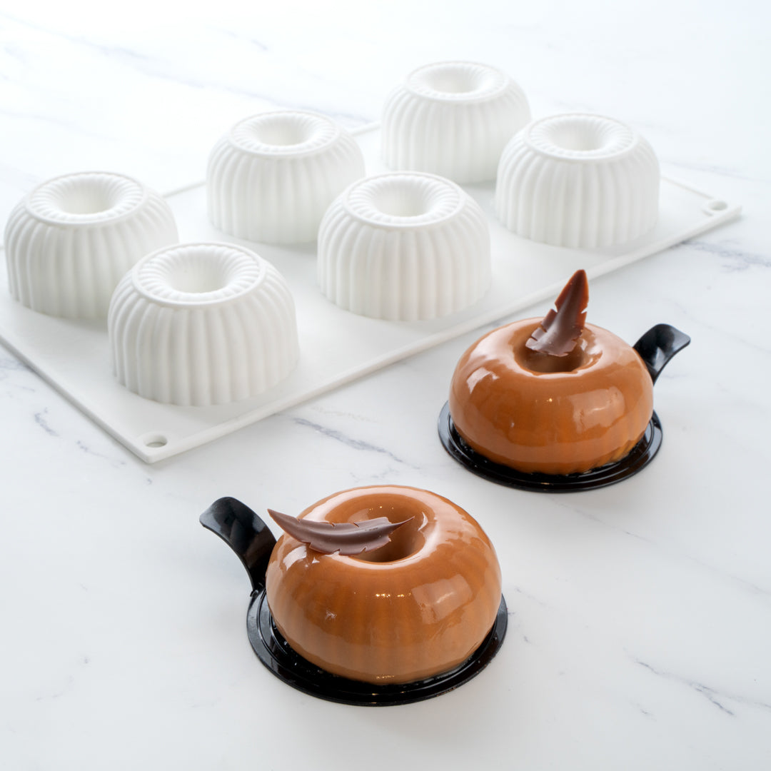 Pastry Tek Silicone Ridged Donut - 6-Compartment - 1 count box