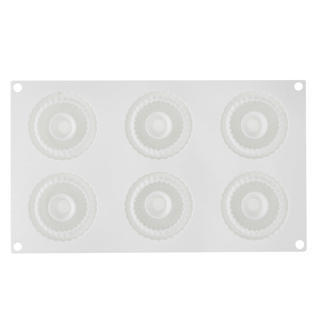 Pastry Tek Silicone Ridged Donut - 6-Compartment - 10 count box