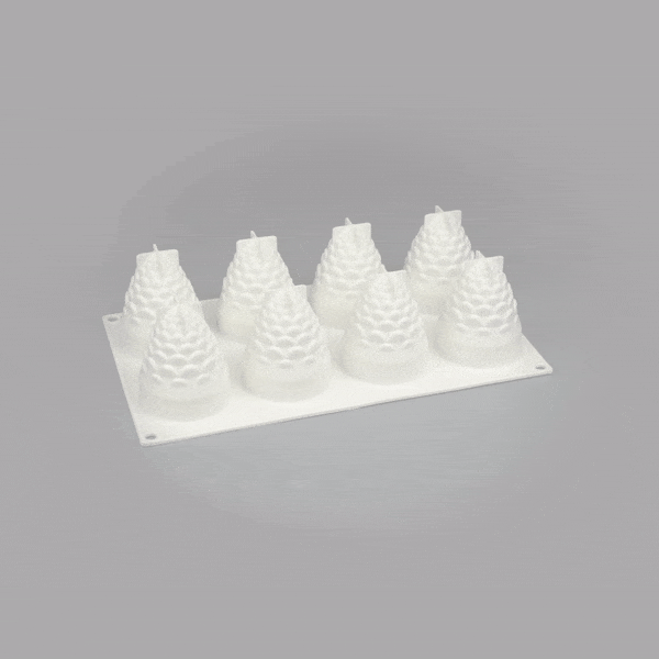 Pastry Tek Silicone Pineapple Baking Mold - 8-Compartment - 10 count box