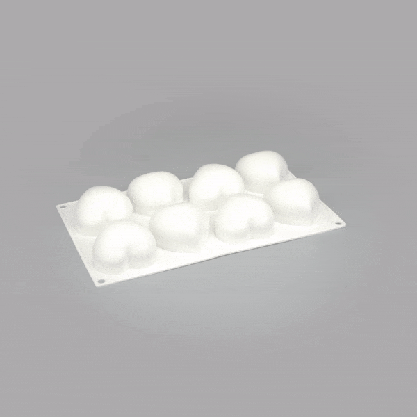 Pastry Tek Silicone Heart Baking Mold - 8-Compartment - 1 count box