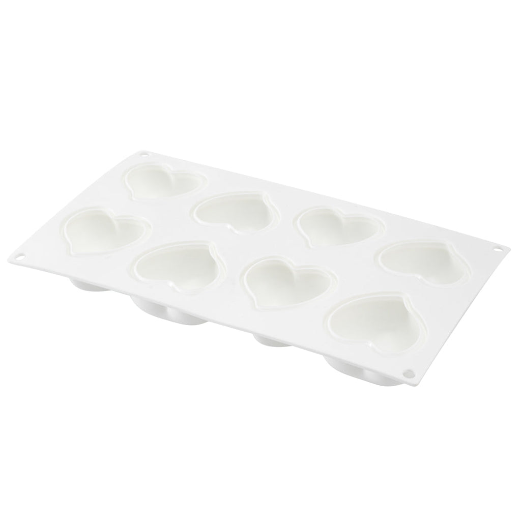 Pastry Tek Silicone Heart Baking Mold - 8-Compartment - 1 count box
