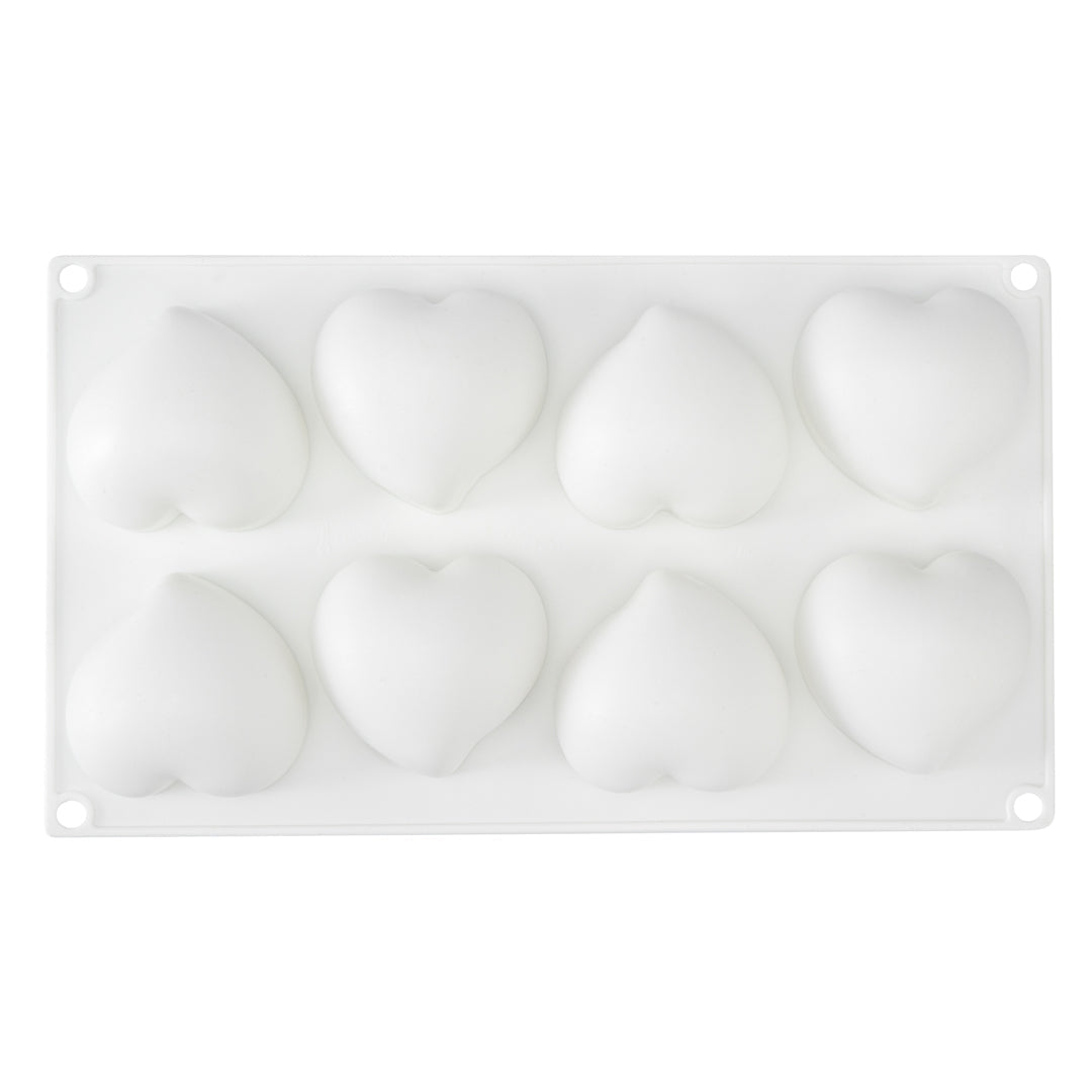 Pastry Tek Silicone Heart Baking Mold - 8-Compartment - 1 count box