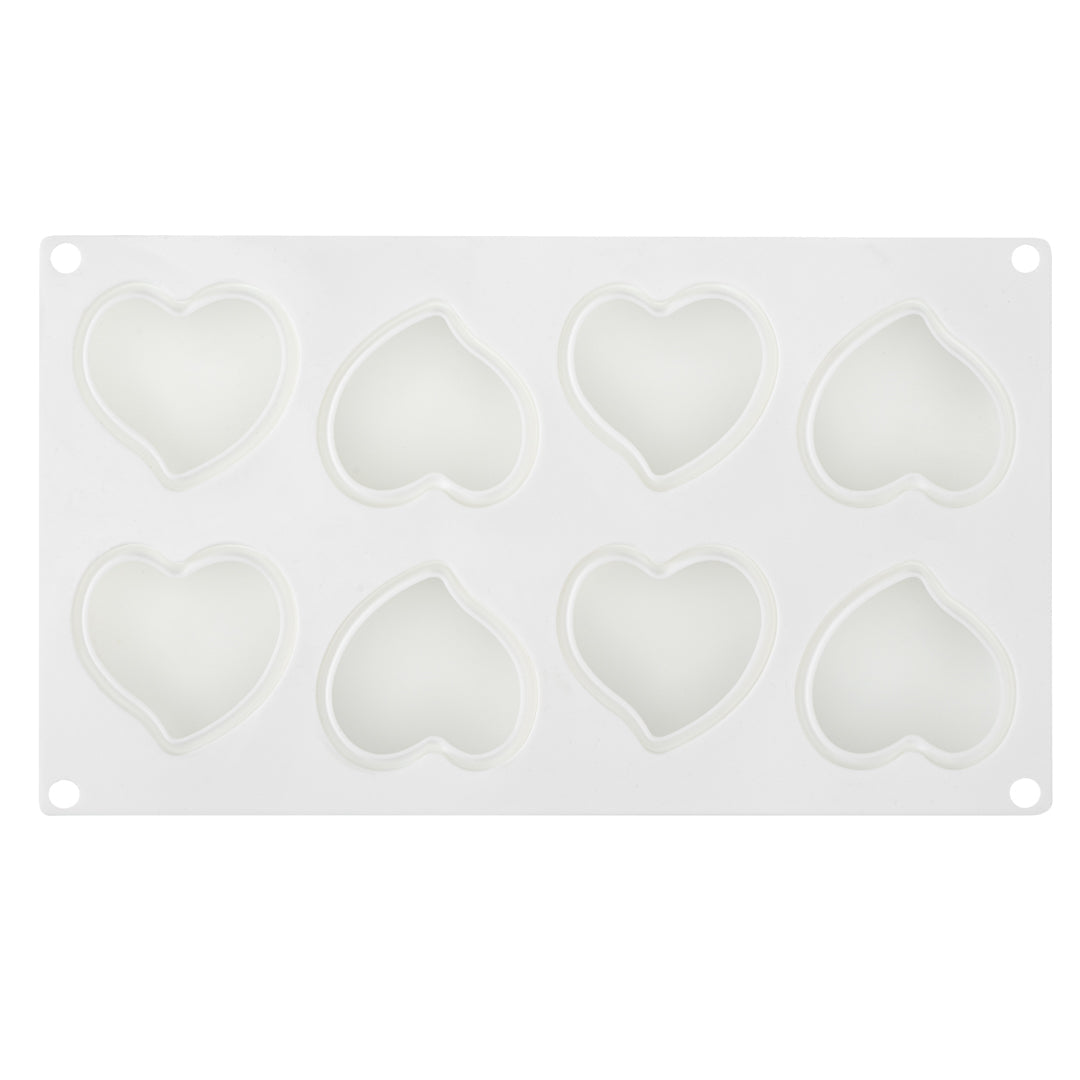 Pastry Tek Silicone Heart Baking Mold - 8-Compartment - 1 count box