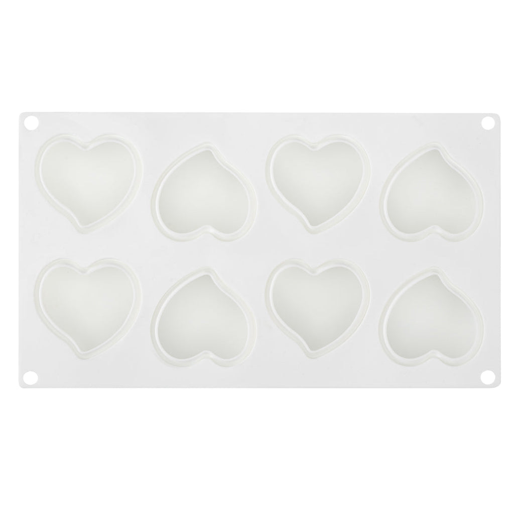 Pastry Tek Silicone Heart Baking Mold - 8-Compartment - 10 count box