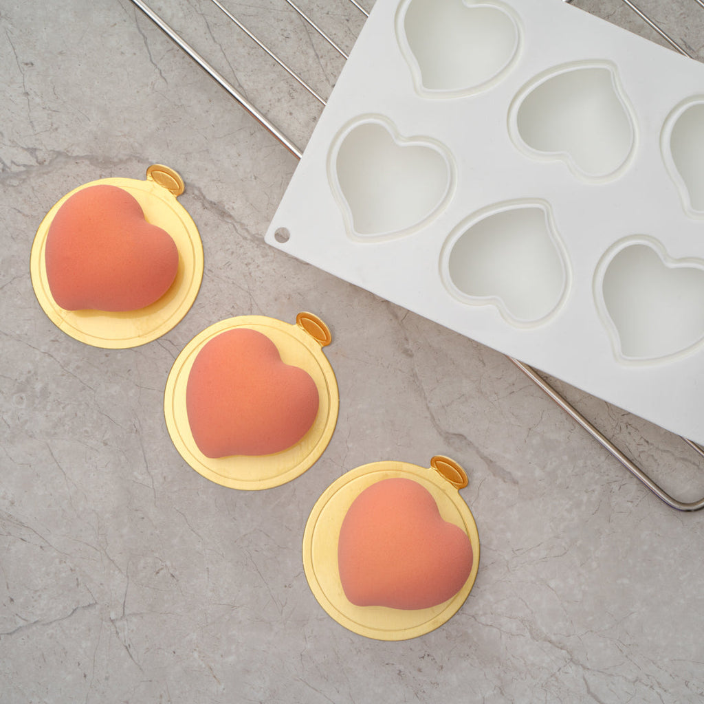 Pastry Tek Silicone Heart Baking Mold - 8-Compartment - 10 count box