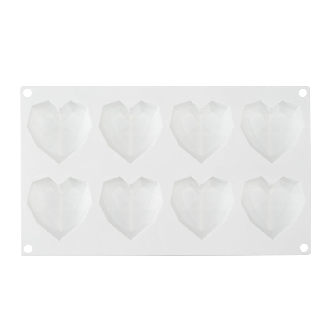 Pastry Tek Silicone Diamond Heart Baking Mold - 8-Compartment - 1 count box
