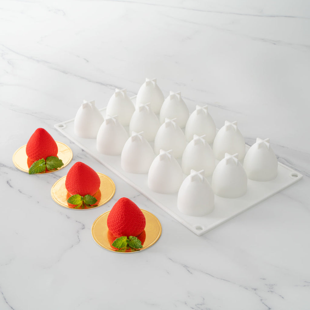 Pastry Tek Silicone Strawberry Baking Mold - 15-Compartment - 1 count box