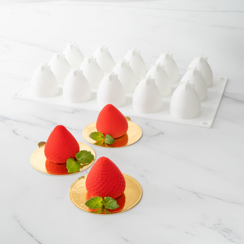 Pastry Tek Silicone Strawberry Baking Mold - 15-Compartment - 1 count box