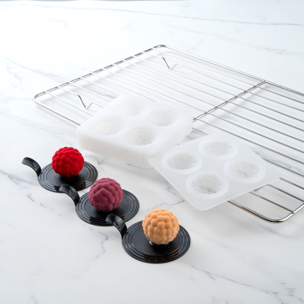 Pastry Tek Silicone Lychee Baking Mold - 4-Compartment - 1 count box