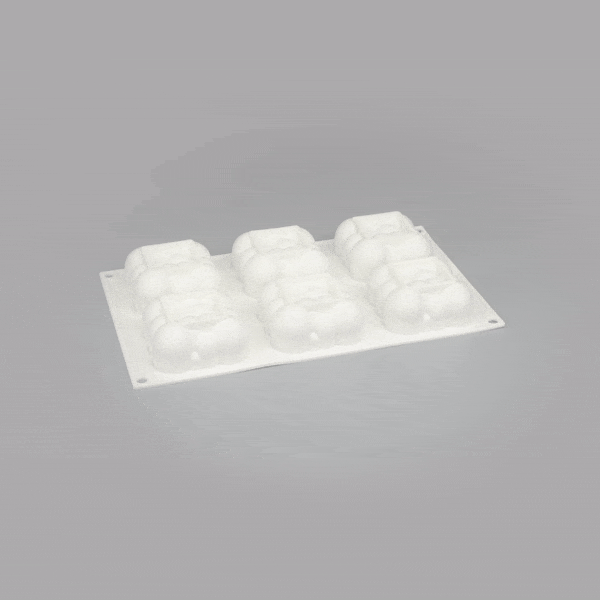 Pastry Tek Silicone Bubble Cloud Baking Mold - 6-Compartment - 10 count box