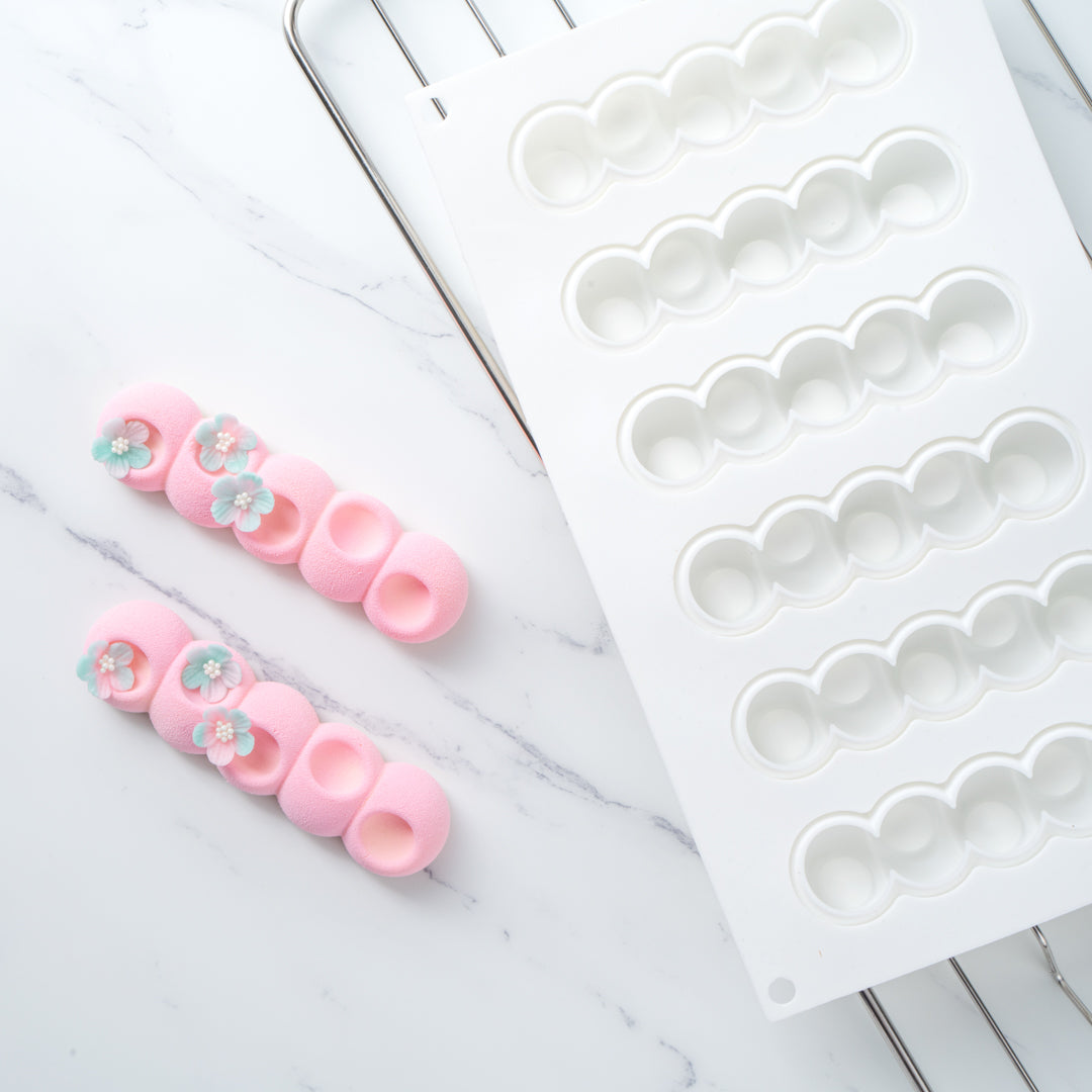 Pastry Tek Silicone Flower Strip Baking Mold - 6-Compartment - 1 count box
