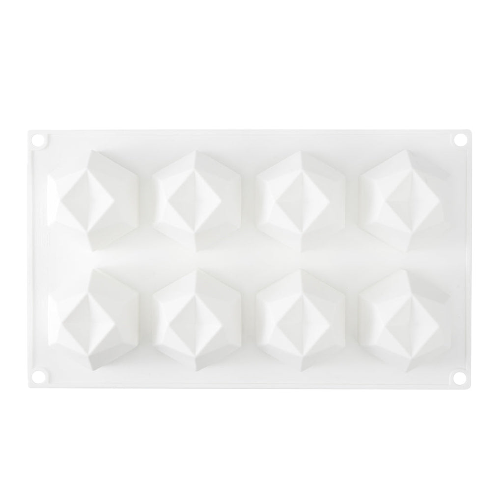 Pastry Tek Silicone Diamond Sphere Baking Mold - 8-Compartment - 1 count box