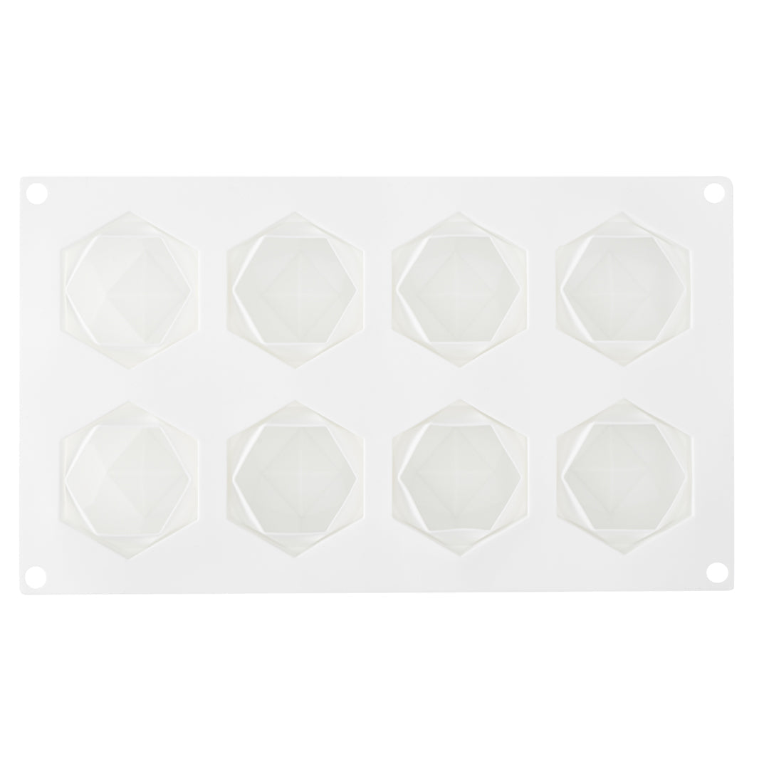 Pastry Tek Silicone Diamond Sphere Baking Mold - 8-Compartment - 1 count box