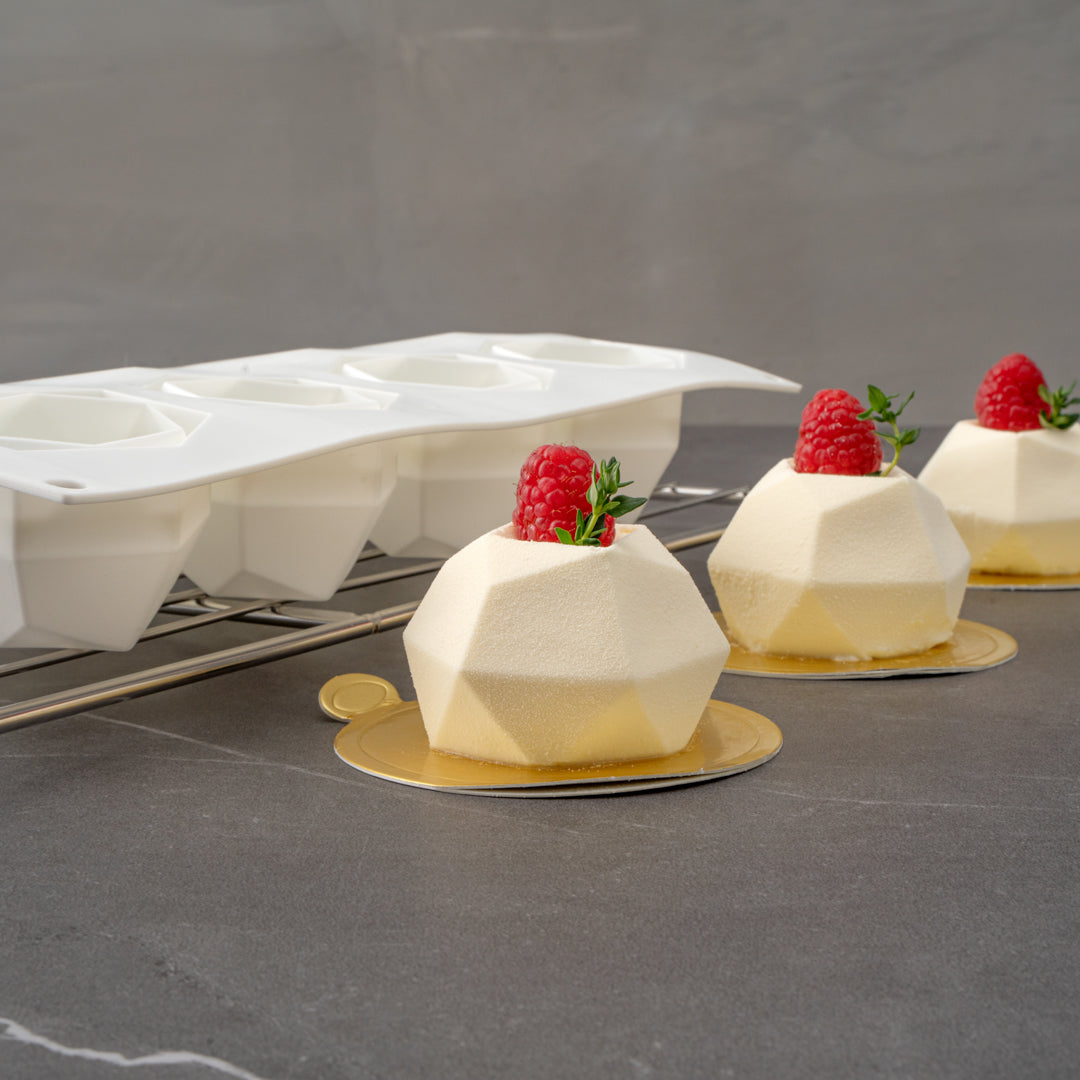 Pastry Tek Silicone Diamond Sphere Baking Mold - 8-Compartment - 1 count box