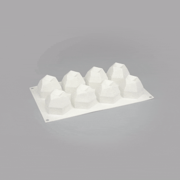 Pastry Tek Silicone Diamond Sphere Baking Mold - 8-Compartment - 10 count box