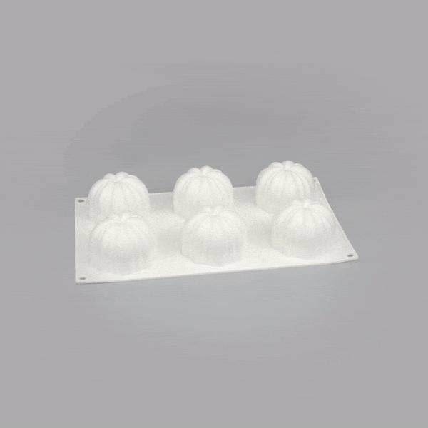 Pastry Tek Silicone Pumpkin Baking Mold - 6-Compartment - 1 count box