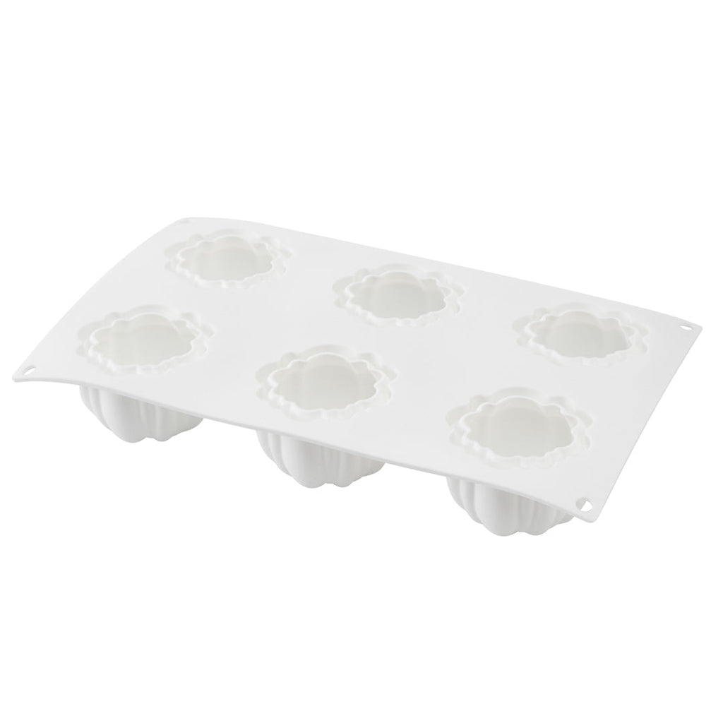 Pastry Tek Silicone Pumpkin Baking Mold - 6-Compartment - 1 count box