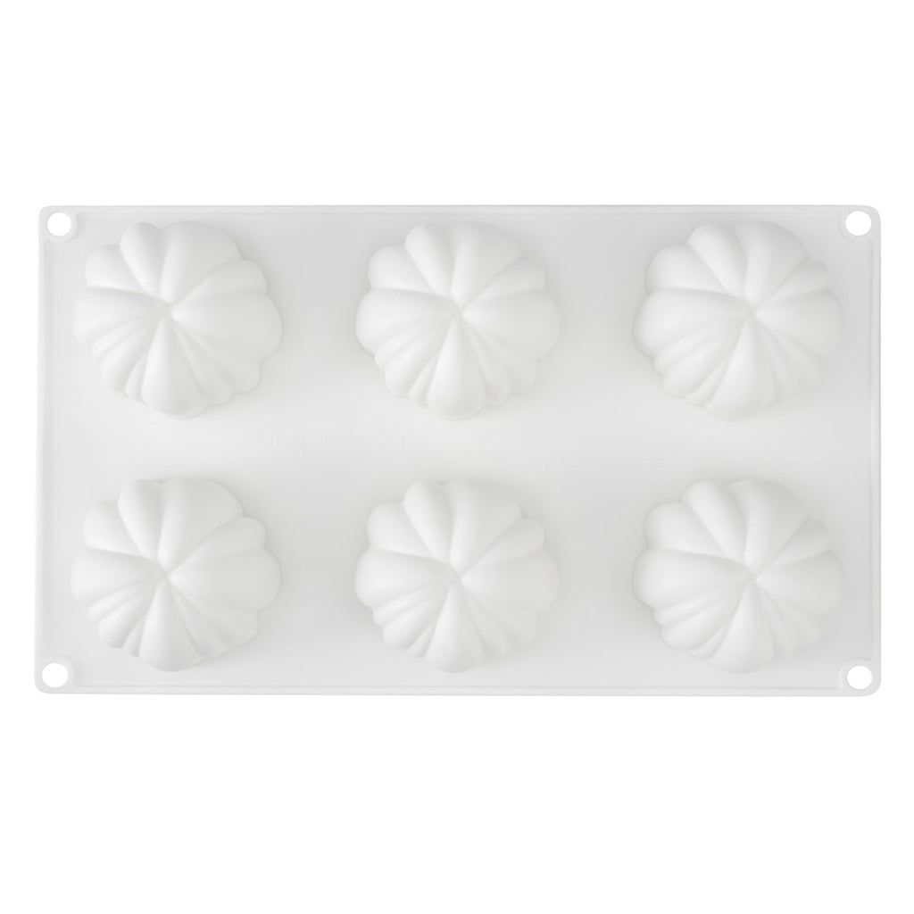 Pastry Tek Silicone Pumpkin Baking Mold - 6-Compartment - 1 count box