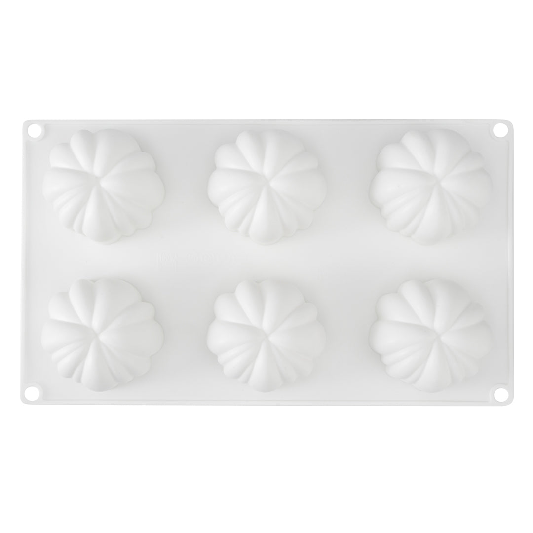 Pastry Tek Silicone Pumpkin Baking Mold - 6-Compartment - 1 count box