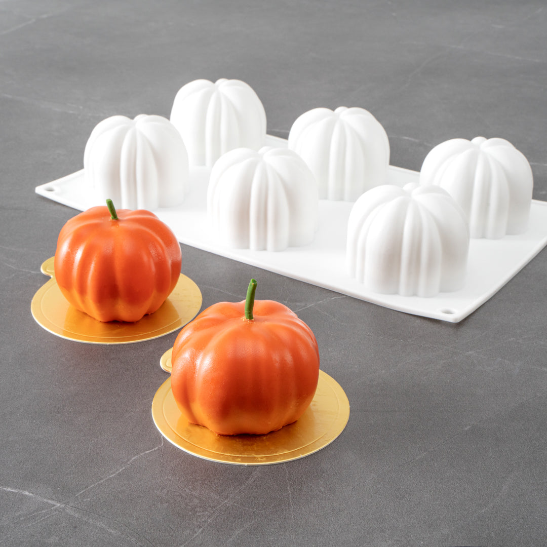 Pastry Tek Silicone Pumpkin Baking Mold - 6-Compartment - 1 count box