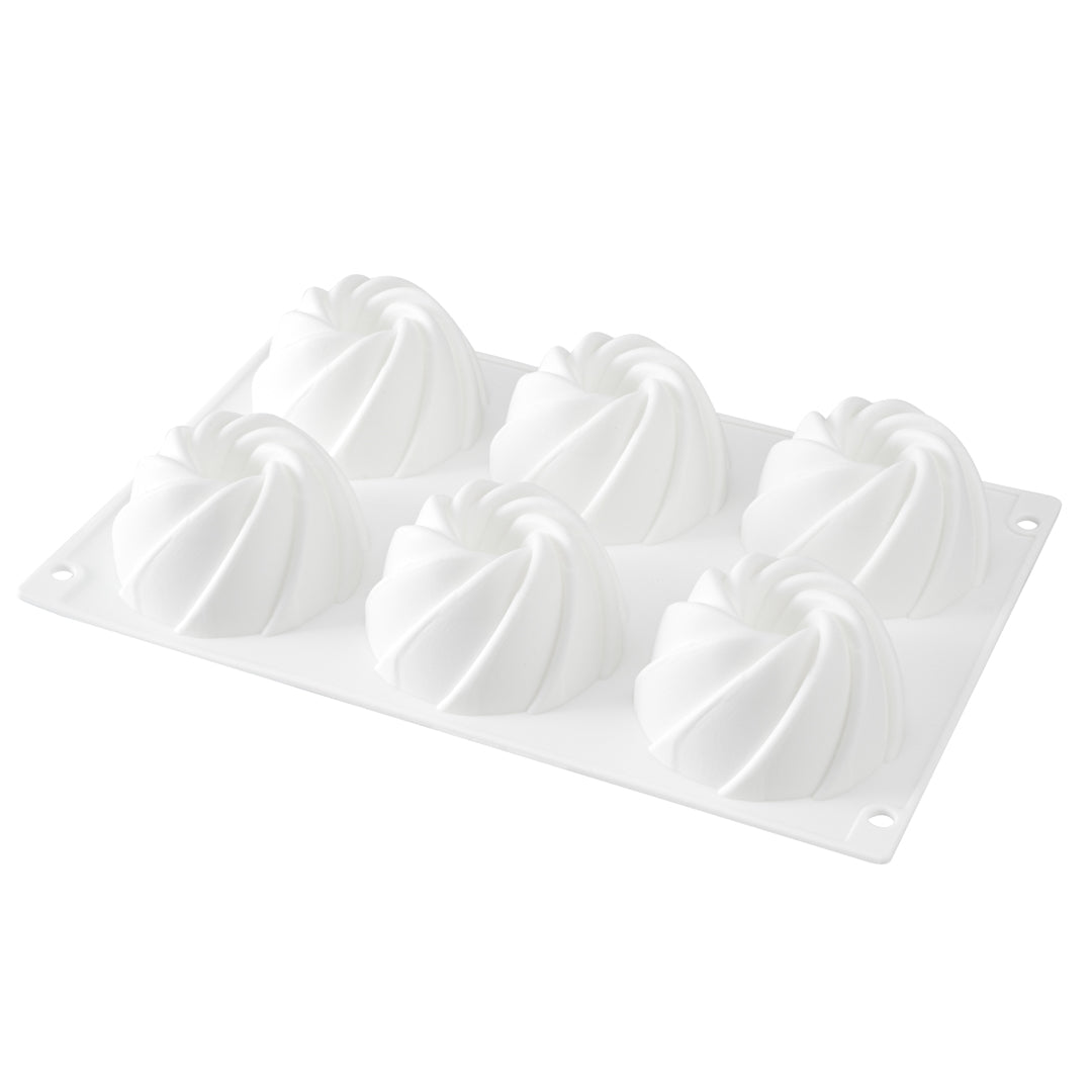 Pastry Tek Silicone Mini Bundt Cake Baking Mold - 6-Compartment - 1 count box