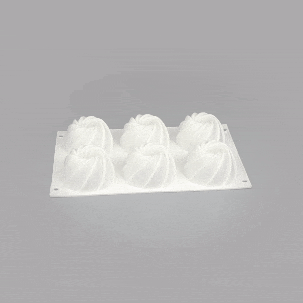 Pastry Tek Silicone Mini Bundt Cake Baking Mold - 6-Compartment - 1 count box