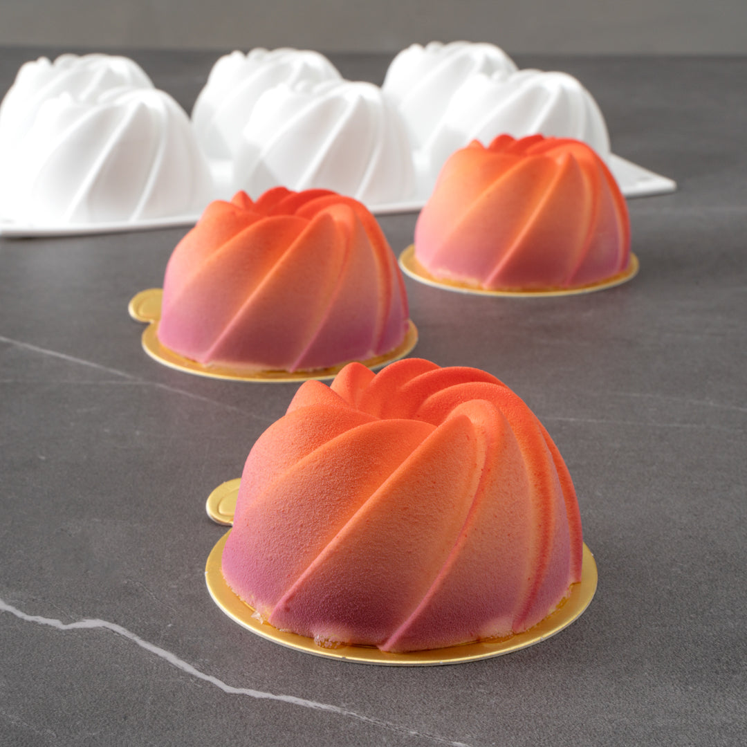 Pastry Tek Silicone Mini Bundt Cake Baking Mold - 6-Compartment - 1 count box