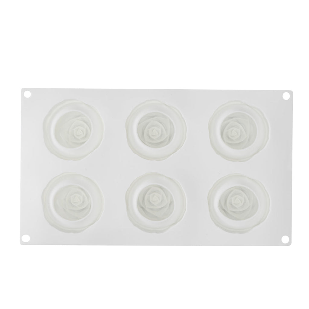 Pastry Tek Silicone Rose Baking Mold - 6-Compartment - 1 count box