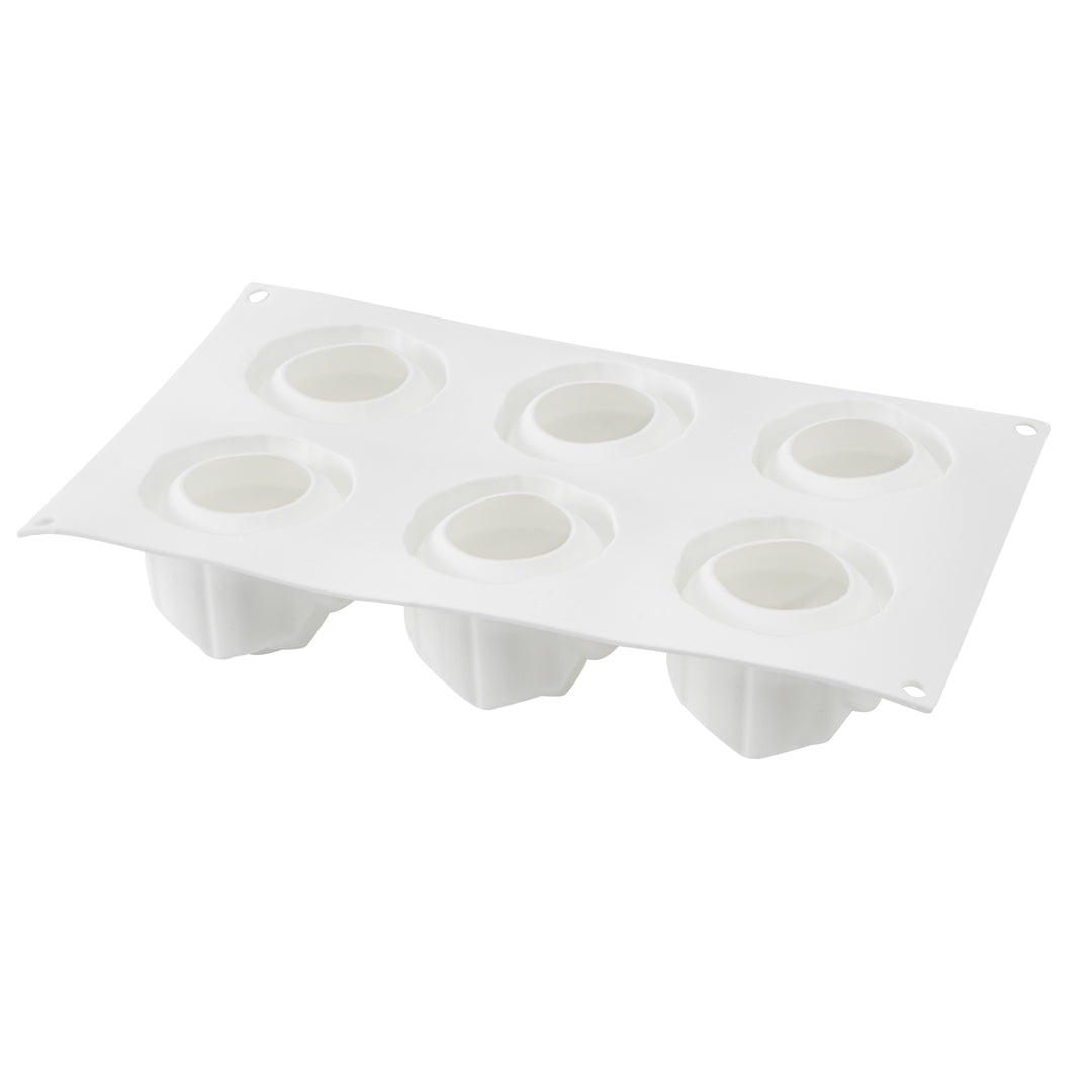 Pastry Tek Silicone Rose Baking Mold - 6-Compartment - 10 count box