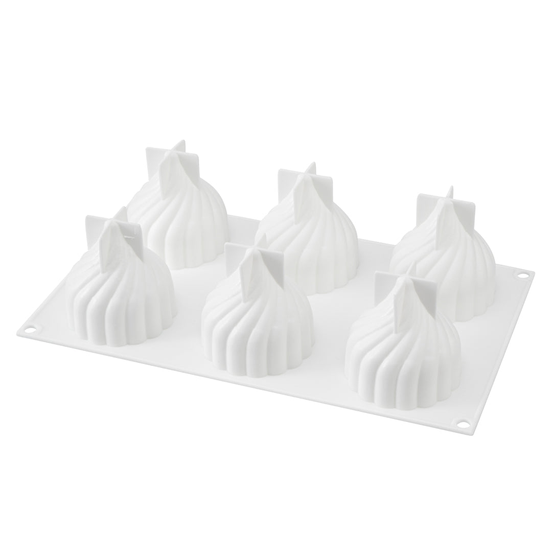 Pastry Tek Silicone Spiral Baking Mold - 6-Compartment - 1 count box