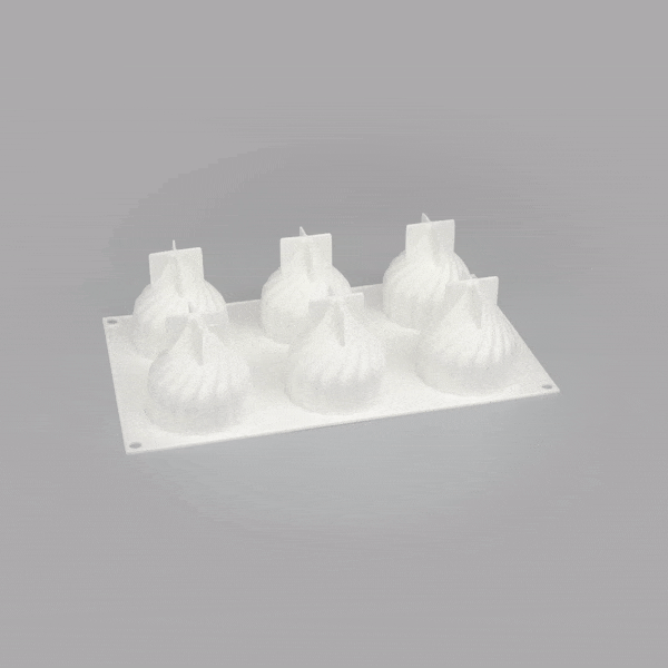 Pastry Tek Silicone Spiral Baking Mold - 6-Compartment - 1 count box