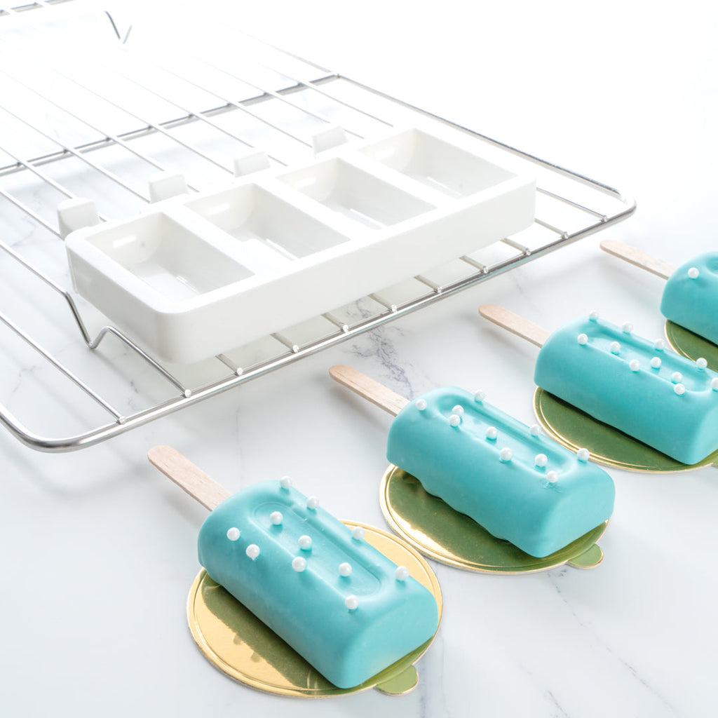 Pastry Tek Silicone Cylinder Popsicle Mold - 4-Compartment - 1 count box