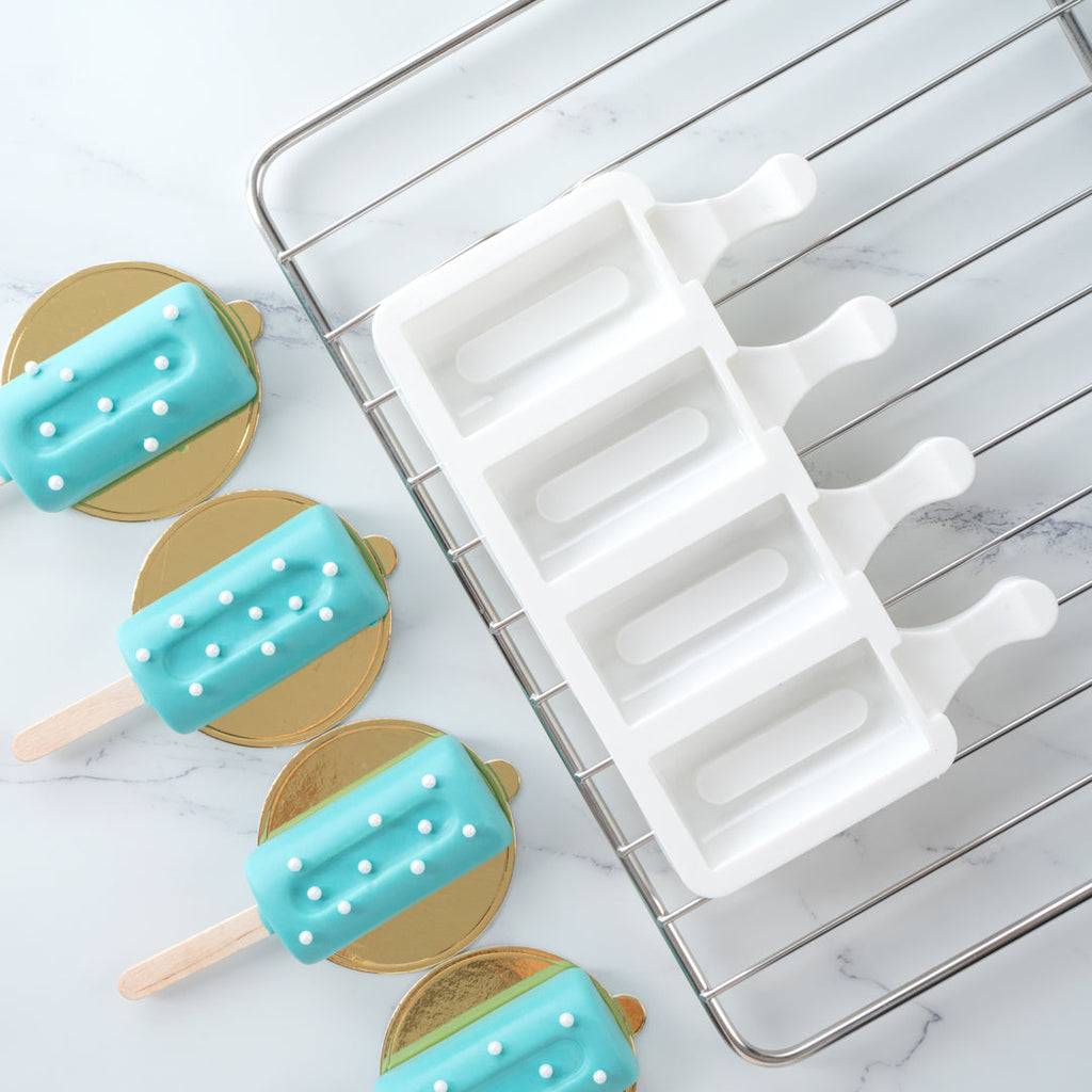 Pastry Tek Silicone Cylinder Popsicle Mold - 4-Compartment - 1 count box