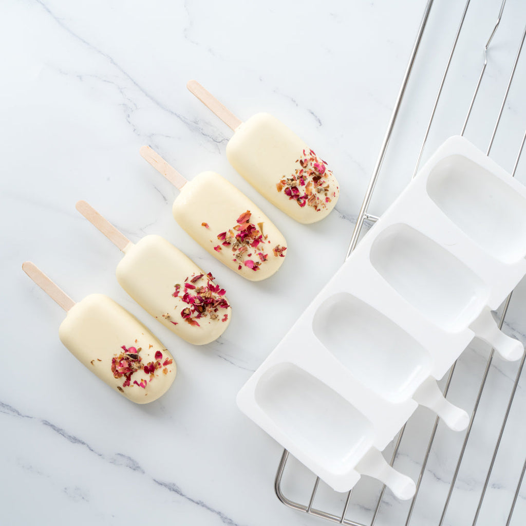 Pastry Tek Silicone Round Popsicle Mold - 4-Compartment - 1 count box