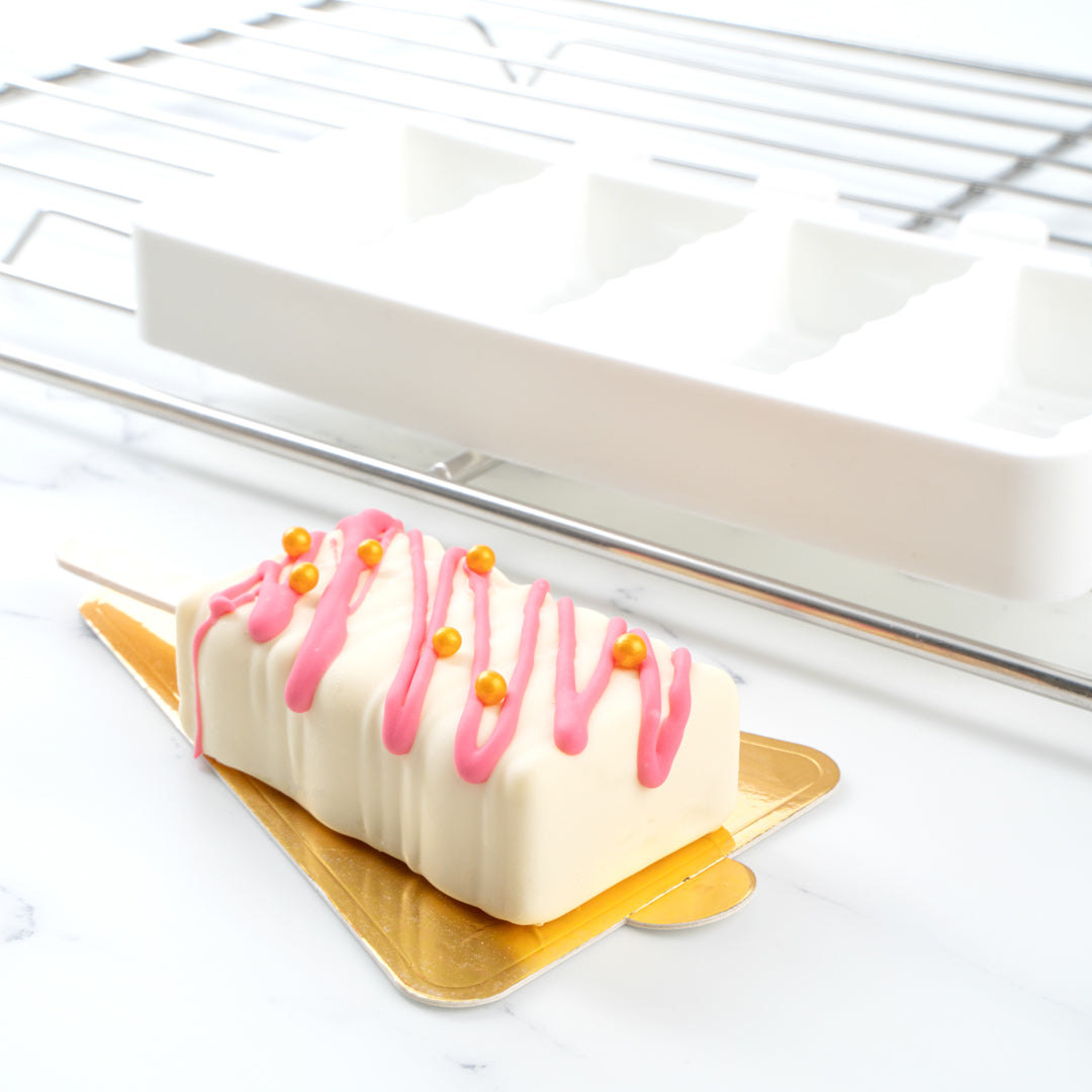 Pastry Tek Silicone Rectangle Popsicle Mold - 4-Compartment - 10 count box