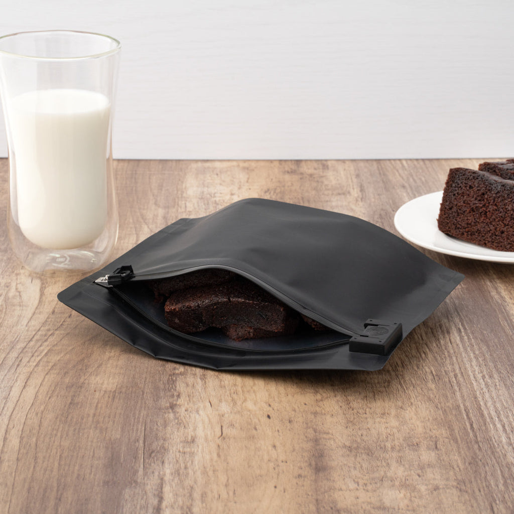 High Level Black Plastic Locking Pouch - Child-Resistant - 8" x 2 1/4" x 6" - 10 count box