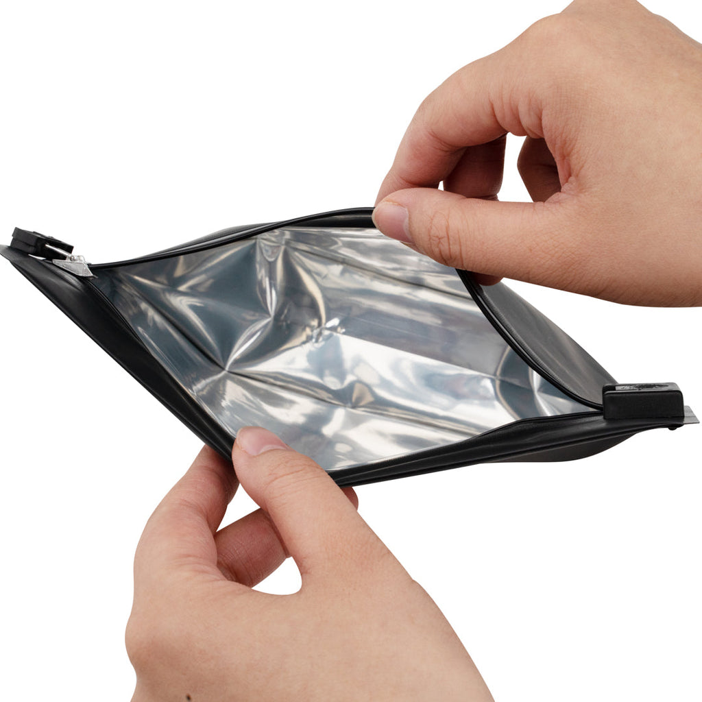 High Level Black Plastic Locking Pouch - Child-Resistant - 8" x 2 1/4" x 6" - 100 count box